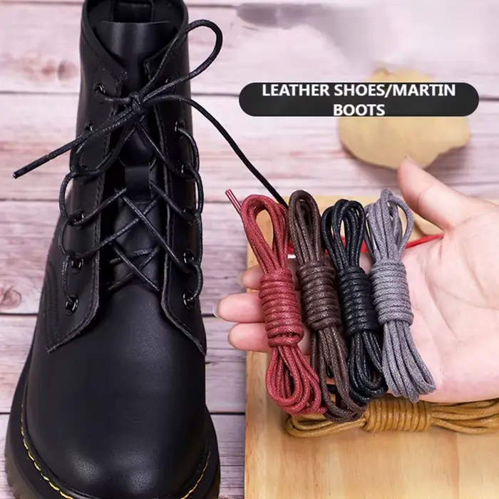 Lacets en coton ciré lacets ronds Oxford lacets bottes lacets en cuir imperméable longueur 60/80/100