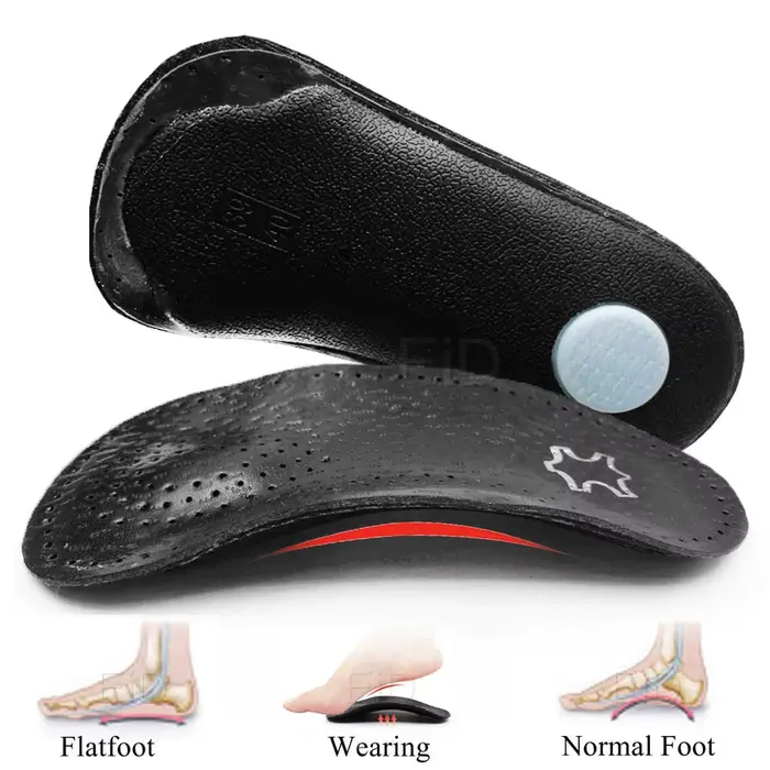 Semelles orthopédiques en cuir, coussin de talon de jambe de bœuf pour semelles de pieds, soulage la