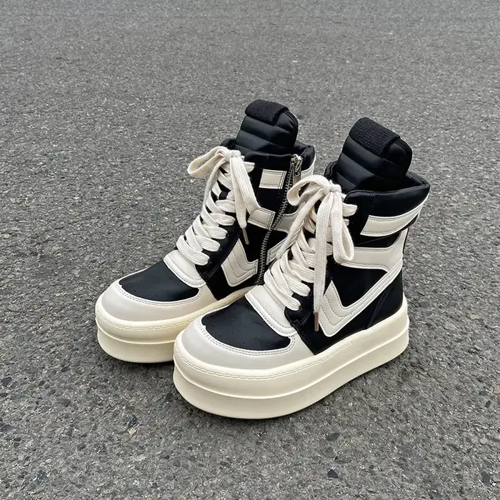 Chaussures à plateforme épaisse pour femme, bottines montantes, baskets décontractées, baskets rétro
