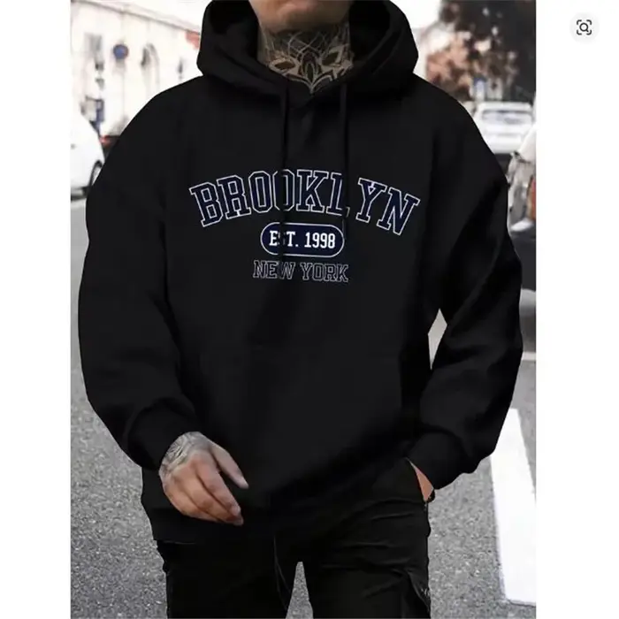 Brooklyn Est 1998 New York Printing Men Hoodies Harajuku Crewneck Hoodie Fashion Oversize Hoody Autumn Comfortable Tracksuit