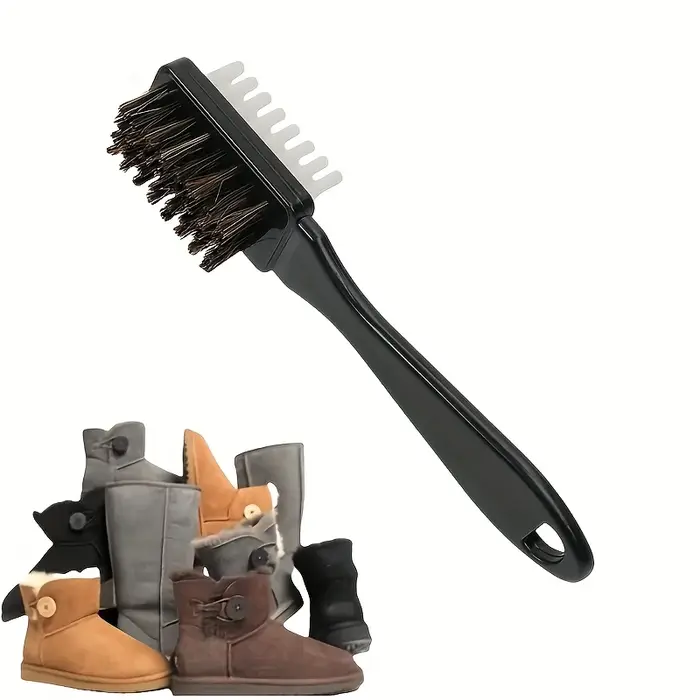 1 brosse de nettoyage pour chaussures en daim et cuir avec gomme