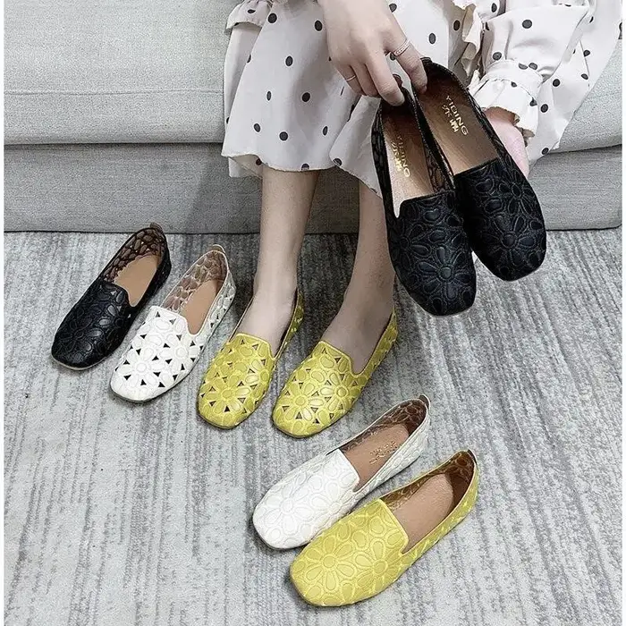 Taille 35-42 chaussures d'été à bout carré pour femmes