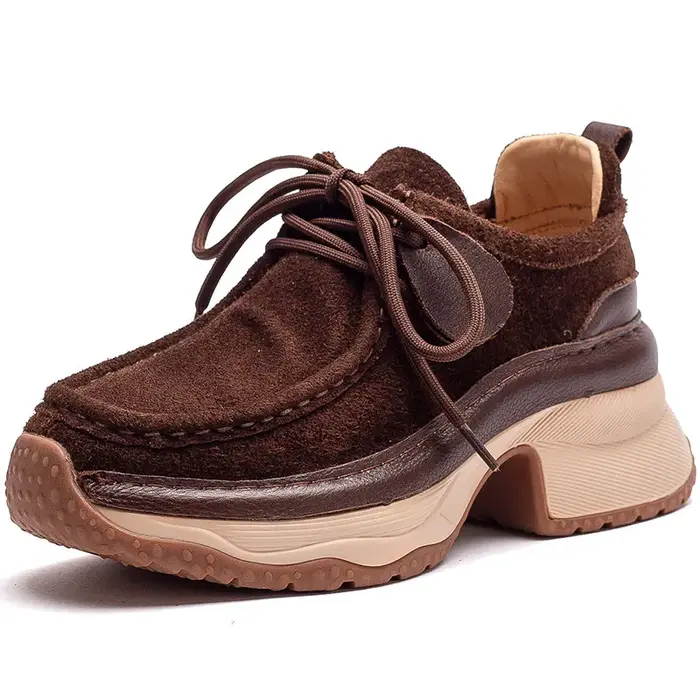 AIYUQI baskets pour femmes chaussures en cuir véritable à semelles épaisses