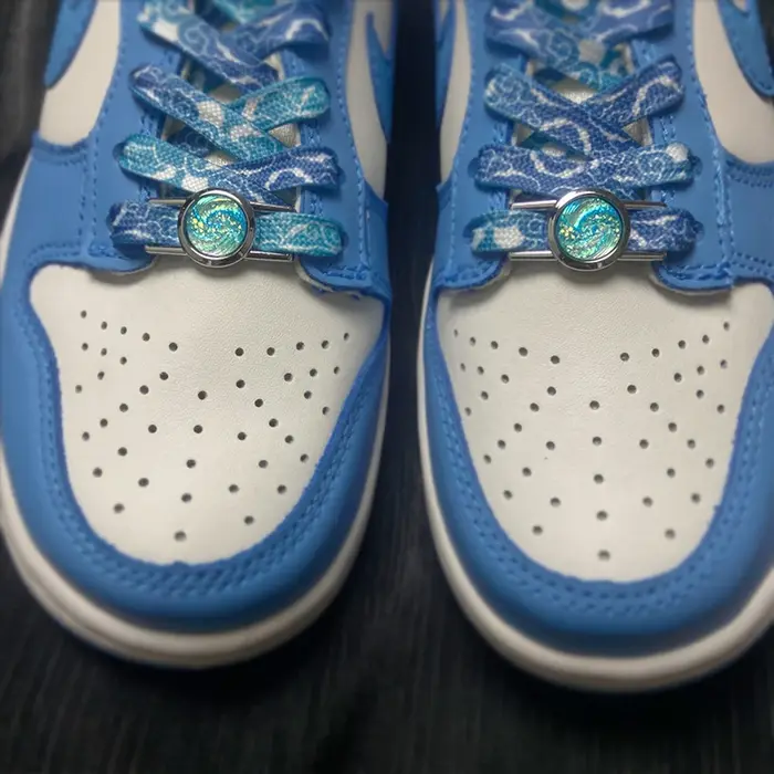 1 paire de lacets de luxe nébuleuse boucle en métal breloques de chaussures lacet décorations basket
