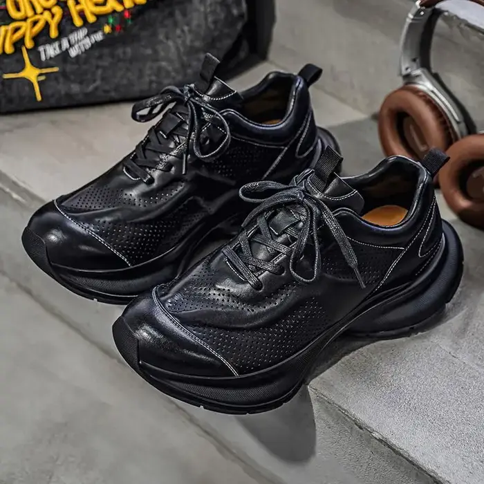 Nouvelles Chaussures Décontractées pour Hommes 2026 – Baskets de Course Rétro en Cuir de Luxe, Respi