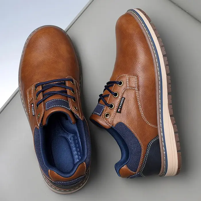 Chaussures décontractées pour hommes quatre saisons, semelle souple, antidérapantes, baskets en cuir tendance, chaussures de trekking faites à la main, chaussures de marche, baskets