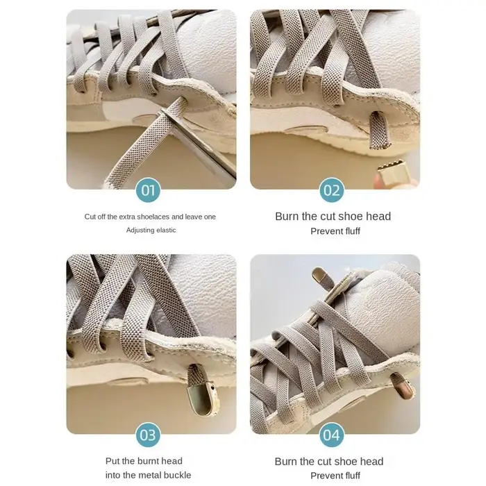 Lacets élastiques durables sans nœuds pour chaussures de course