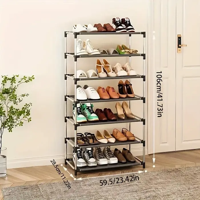 Étagère à chaussures en métal à 7 niveaux