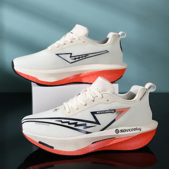 Chaussures de course avec plaque en carbone, spécialité marathon, respirantes, légères, confortables, antidérapantes, pour hommes et femmes