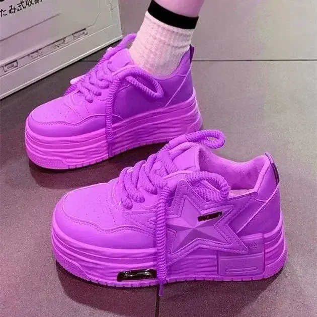 Tendance femmes grosses baskets nouvelle mode doux chaussures décontractées exquise dentelle chaussu
