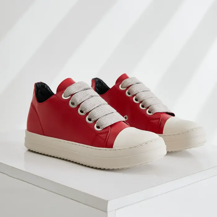 Lacets grossiers pour hommes, chaussures décontractées à fond plat et coupe basse, chaussures de spo