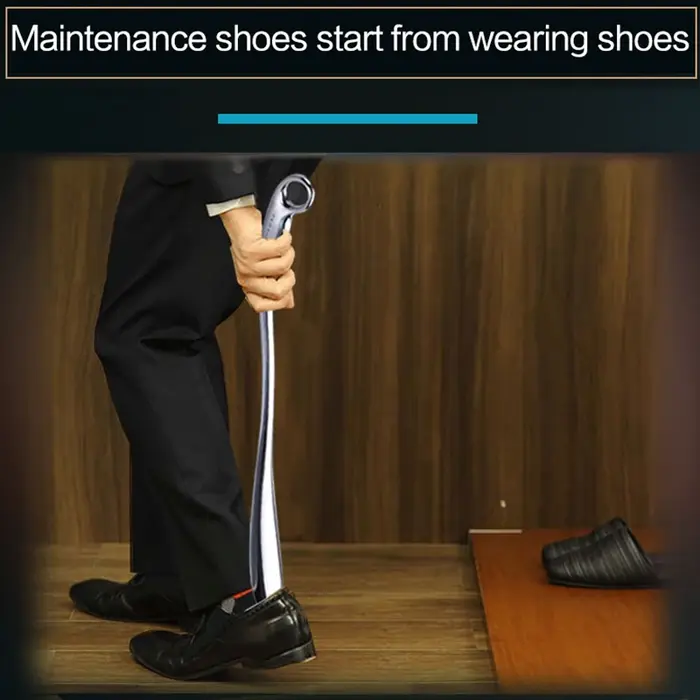 Corneaux à chaussures professionnels en métal, manche Long, alliage de 52cm de longueur pour un port pratique des chaussures, corne en cuir, cuillère suspendue à talons hauts
