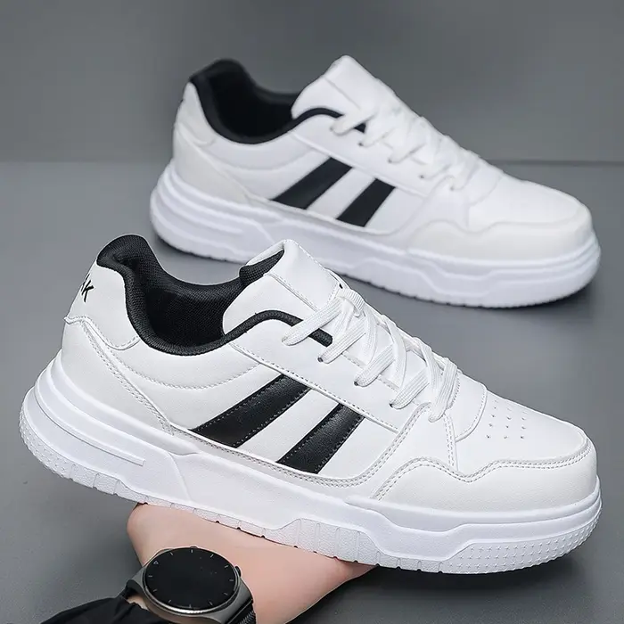 Baskets en cuir pour hommes, tendance, décontractées, pour le sport et le skateboard, grandes taille