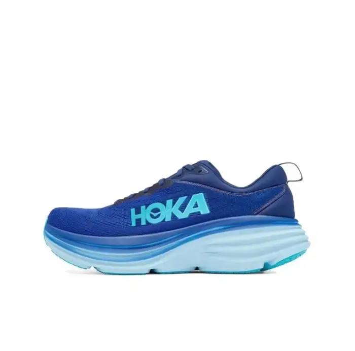 Chaussures Bondi 8 pour hommes et femmes, tige en maille technique, chaussures de course professionnelles pour marathon, baskets basses classiques de HOKA, chaussures décontractées.