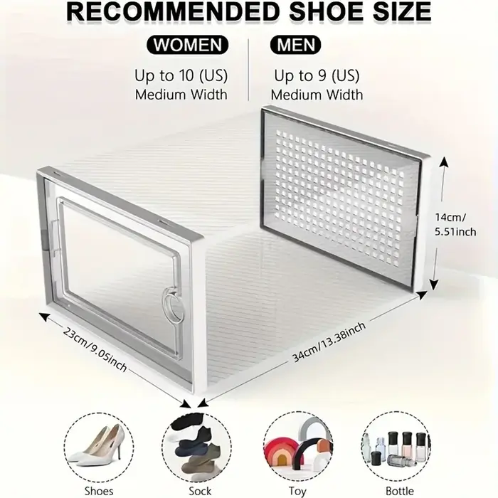 Boîtes à chaussures transparentes empilables