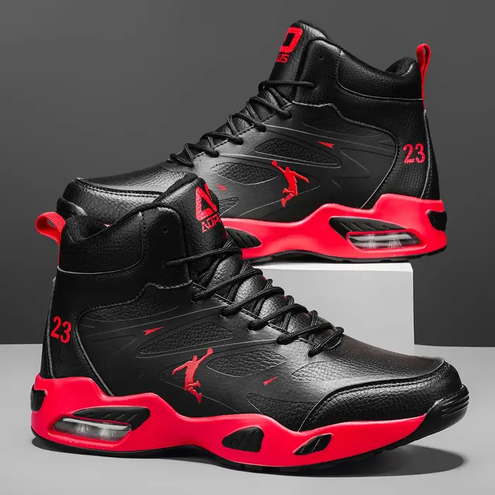Chaussures de basket-ball montantes pour hommes, amorti à coussin d'air tendance, confortables, anti