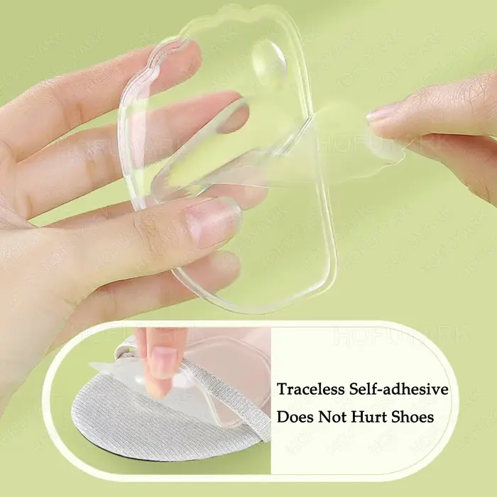 6 pièces Silicone Metatarsien Pieds Pads pour Chaussures Semelles Antidérapantes Gel Avant-pied Pads