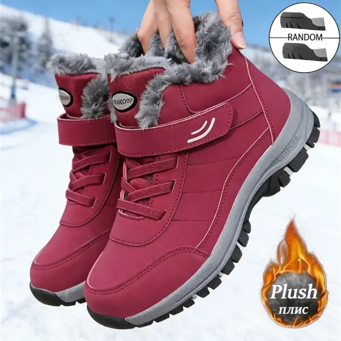 Bottes de neige pour hommes chaussures d'hiver décontractées plate-forme antidérapante bottines en fourrure chaude en