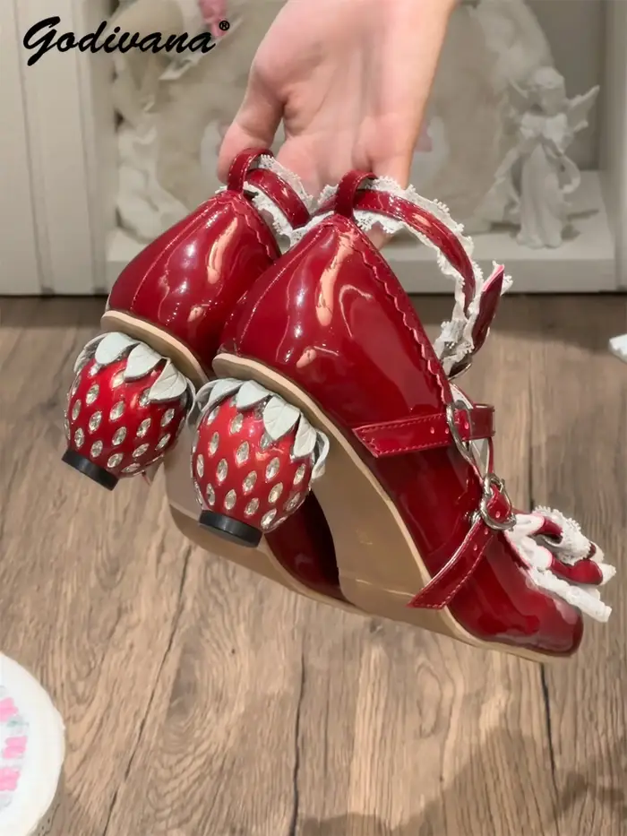 Chaussures Lolita Mary Janes, nouvelle collection printemps, bout rond, nœud en dentelle, mignonnes, élégantes, talons hauts pour femmes, chaussures à talons en cuir