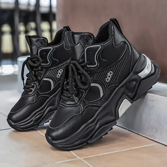 Chaussures montantes décontractées pour homme en cuir PU résistant à l'usure, nouvelle collection automne 2026, baskets antidérapantes tendance, bottines.