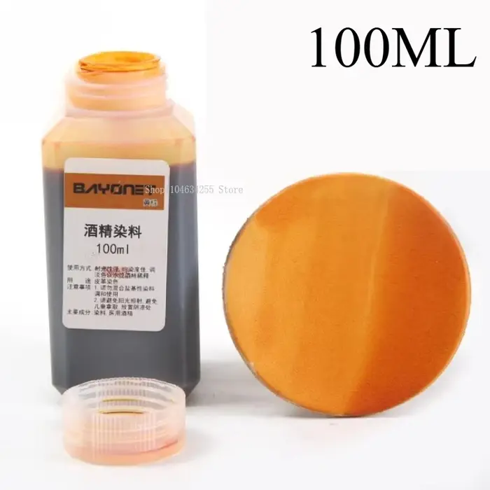 Teinture à l'alcool pour cuir 100 ml, pour artisanat de sculpture sur cuir DIY fait main, coloration