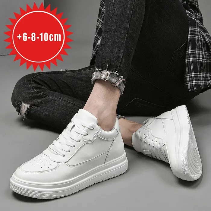 Chaussures d'ascenseur rehaussantes en cuir véritable pour hommes