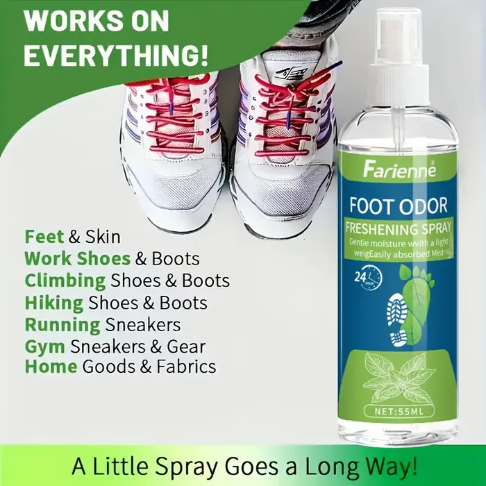 Spray Désodorisant pour Chaussures 55ml Parfum Citron Anti-Odeur Pieds