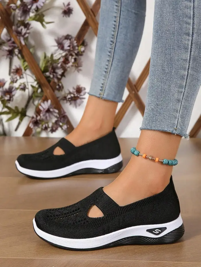 Chaussures pour femmes baskets respirantes de couleur unie