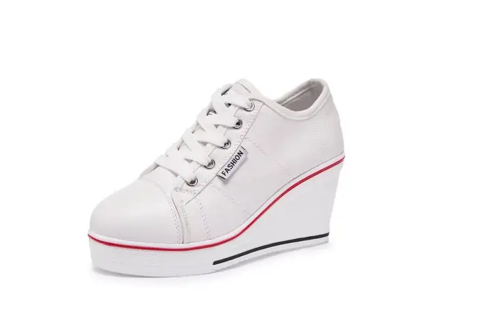 Chaussures femmes nouvelle femme toile compensée vulcaniser chaussures plate-forme respirant toile c