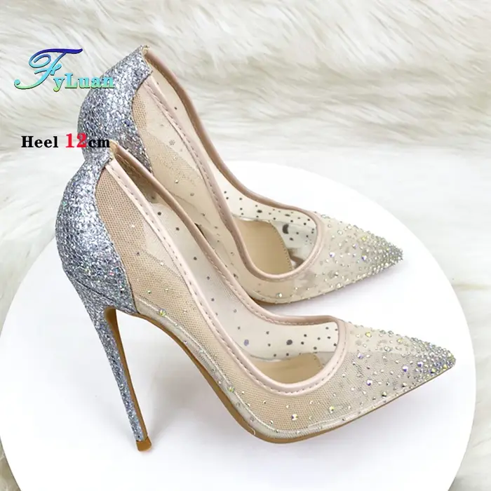 Chaussures simples en maille respirante avec strass pour femmes