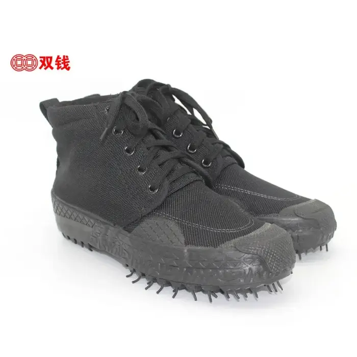 Chaussures d'entraînement montantes noires à double argent