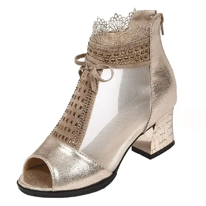 2025 chaussures pour femmes sandales à bout ouvert dames mode nœud papillon cristal chaussures décon