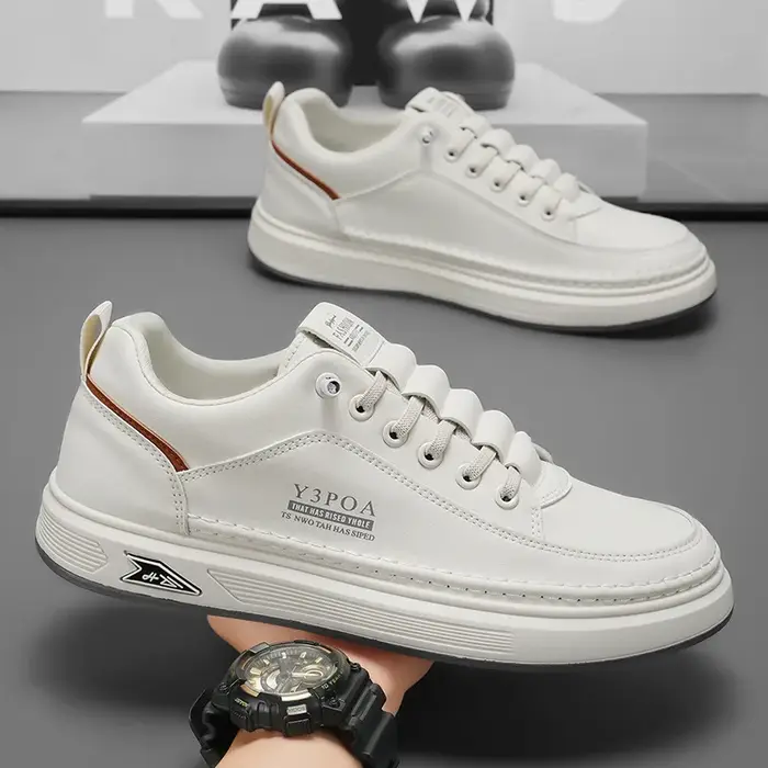 Chaussures décontractées en cuir pour hommes 2026 – Baskets respirantes à enfiler