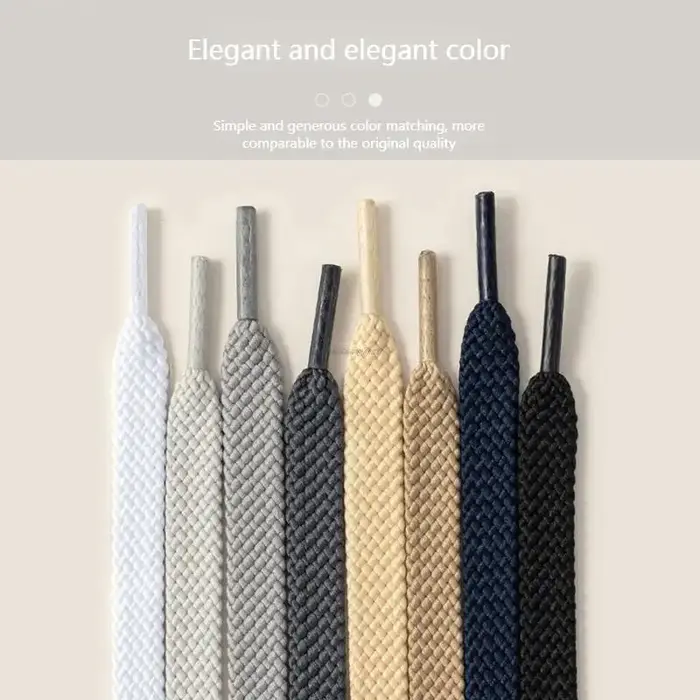 Lacets classiques de qualité pour baskets, lacets plats en tissu, blanc et noir, lacets élastiques p