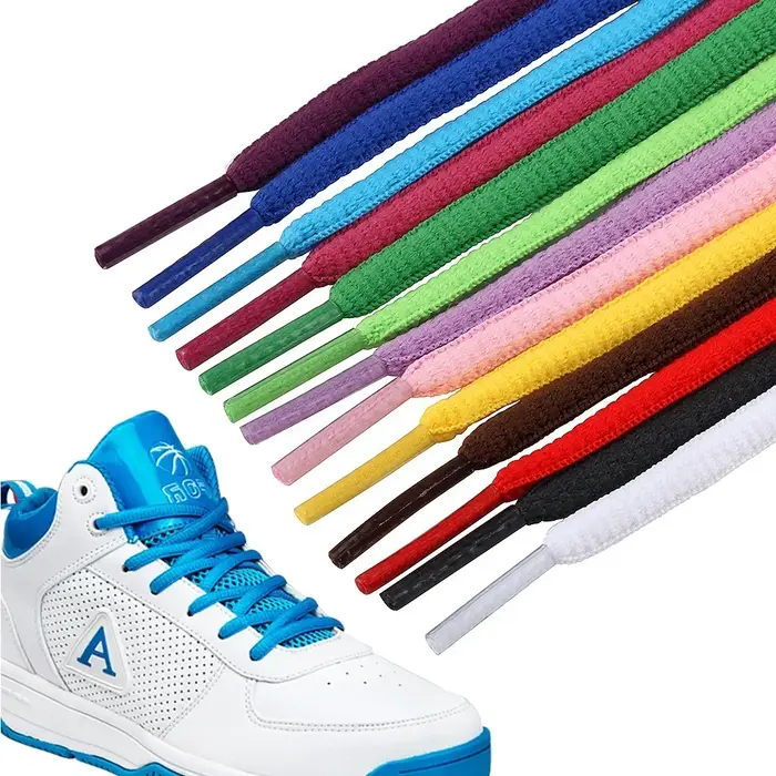 1 paire de lacets de chaussures ovales classiques unisexes de 5MM, 20 couleurs, lacets d'athlétisme 