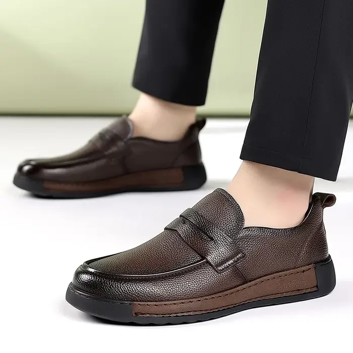 Mocassins en cuir véritable pour hommes