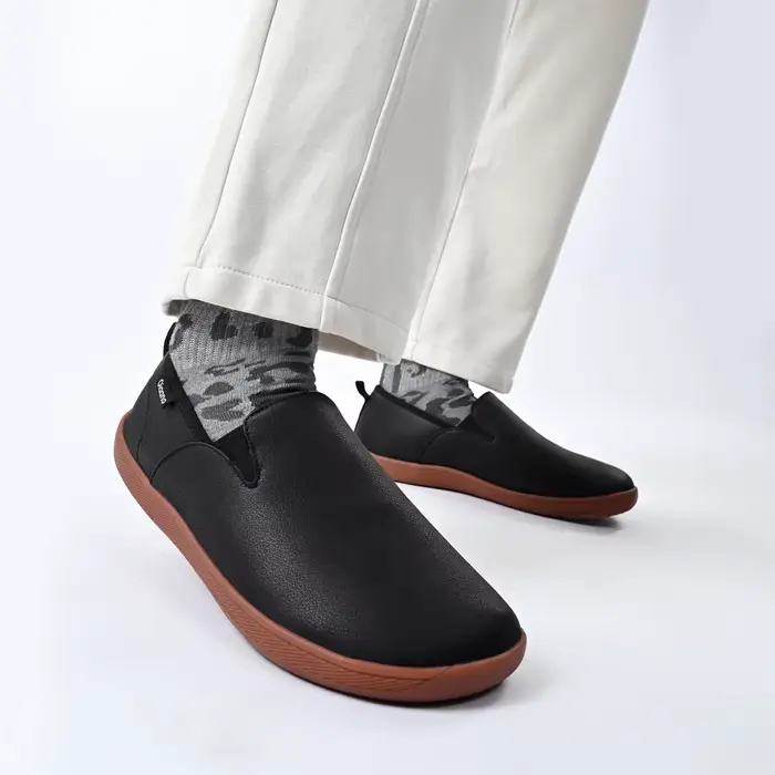 Oiaano bout large hommes chaussures minimalistes baskets confortables en cuir