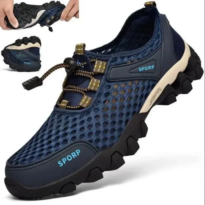 Hommes baskets été Wading maille chaussures confortable sans lacet