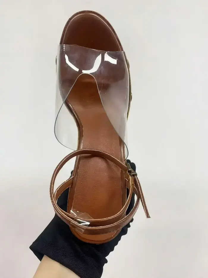 Sandales compensées à talon épais pour femme 2025