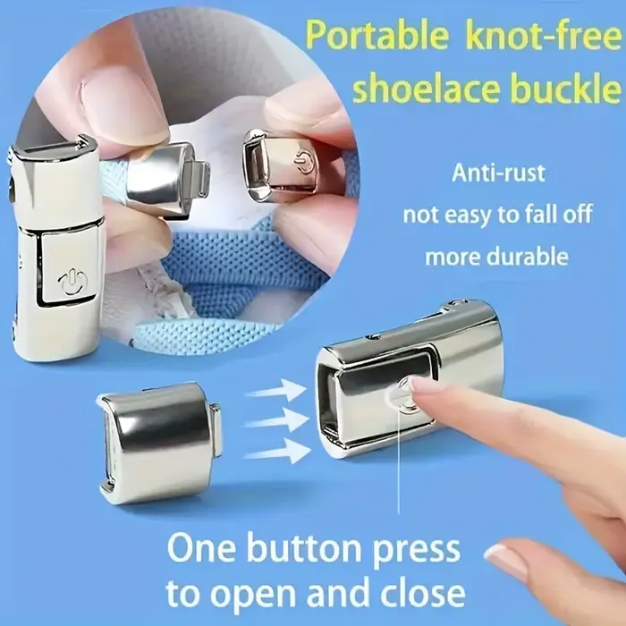 10 pièces lacets boucle serrure métal à dégagement rapide sans cravate lacets de chaussures élégant presse-sur boucle serrures-sans tracas, ajustement réglable