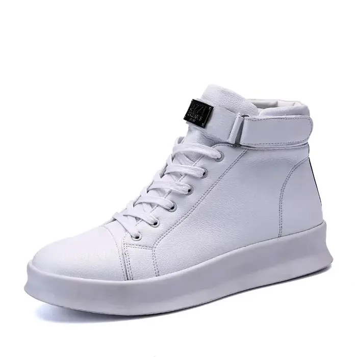 Mode luxe hommes rouge baskets hautes en cuir PU espadrilles décontractées hommes chaussures plates 