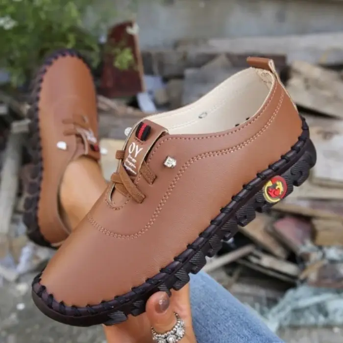 Nouvelles chaussures décontractées pour femmes printemps 2022, mocassins à plateforme, ballerines en cuir à lacets, chaussures à enfiler pour femmes, chaussures pour maman, chaussures femme.
