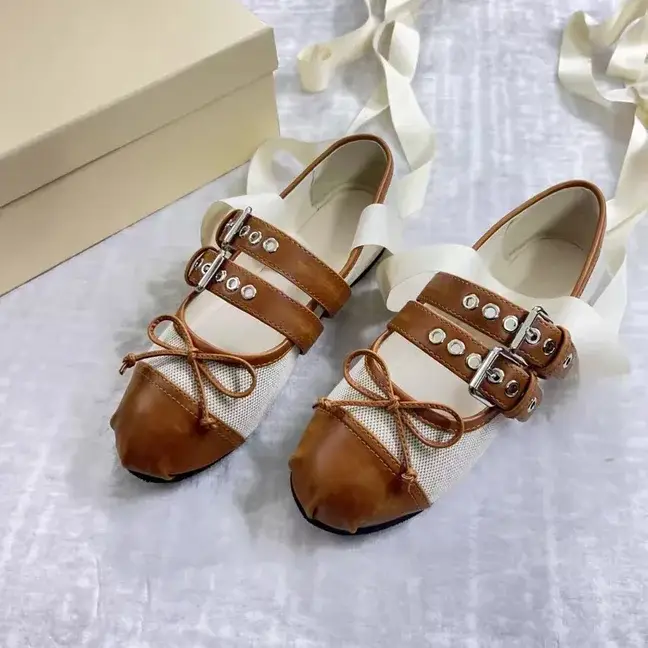 Nouvelles chaussures plates Mary Jane de luxe pour femme