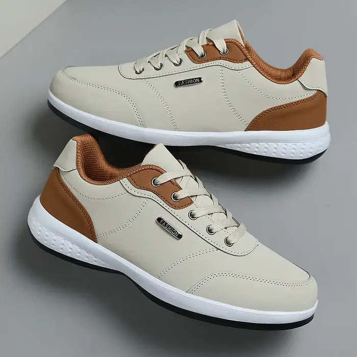 Nouvelles chaussures de course hommes en cuir imperméable baskets athlétiques vêtement homme résistant