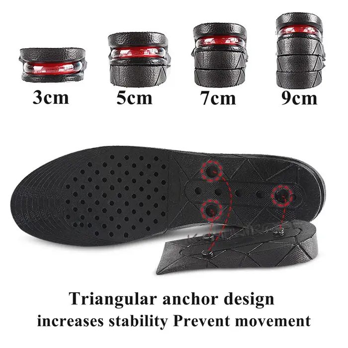 Semelles intérieures invisibles de 3 à 9cm, hauteur intérieure réglable, rehausseur de coussin, inse