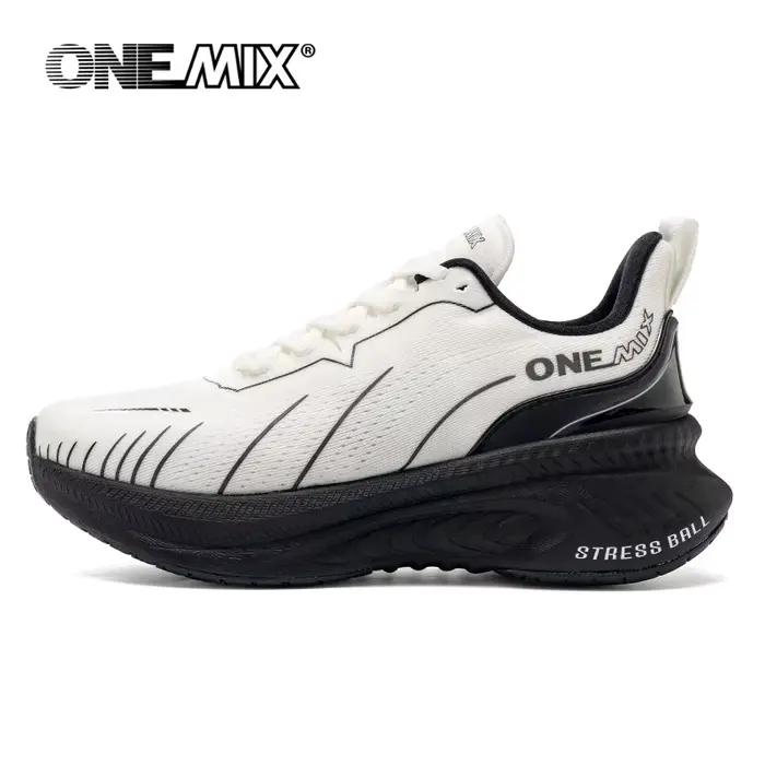 ONEMIX blanc chaussures de course sur route pour hommes coussin d'air chaussures de Sport en plein A