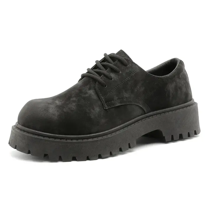 Chaussures Derby montantes à plateforme rétro de style anglais pour hommes