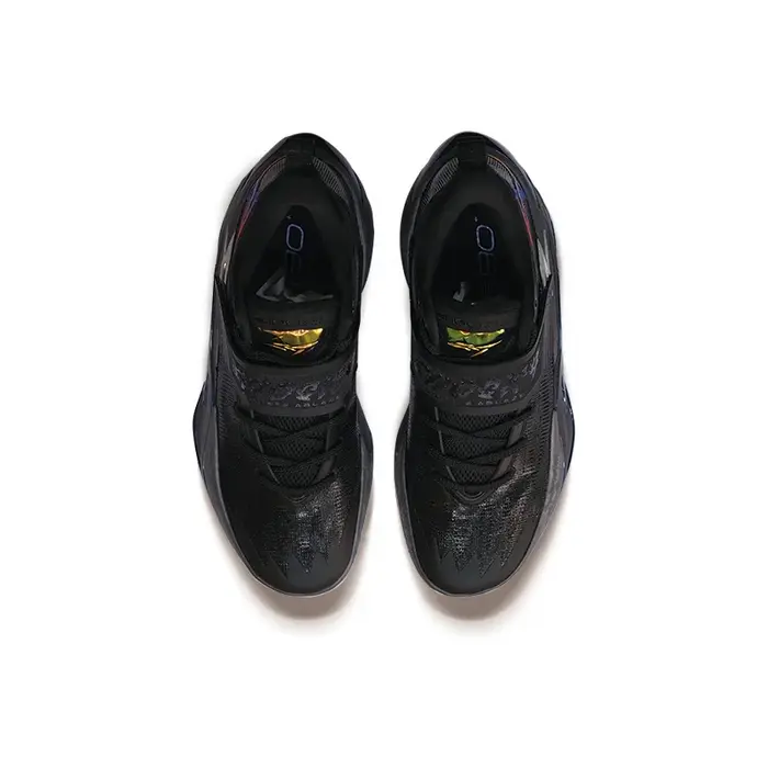 POIZON ANTA Shock Wave 7 Pro Chaussures de basket-ball basses pour hommes Basic Black 112611111S-3