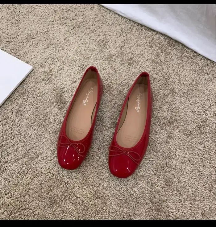 Zapatos MujerRetro Ultra-doux femmes chaussures printemps arc rouge semelle plate chaussures simples