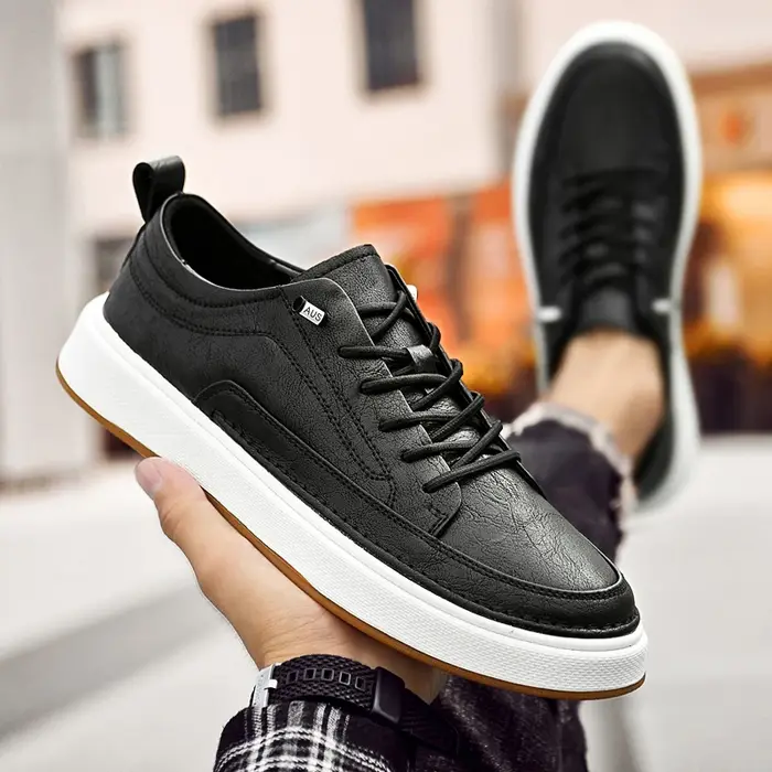 Chaussures de marche en cuir véritable pour hommes, baskets souples de luxe, plates, de styliste, assorties avec tout, nouvelle collection